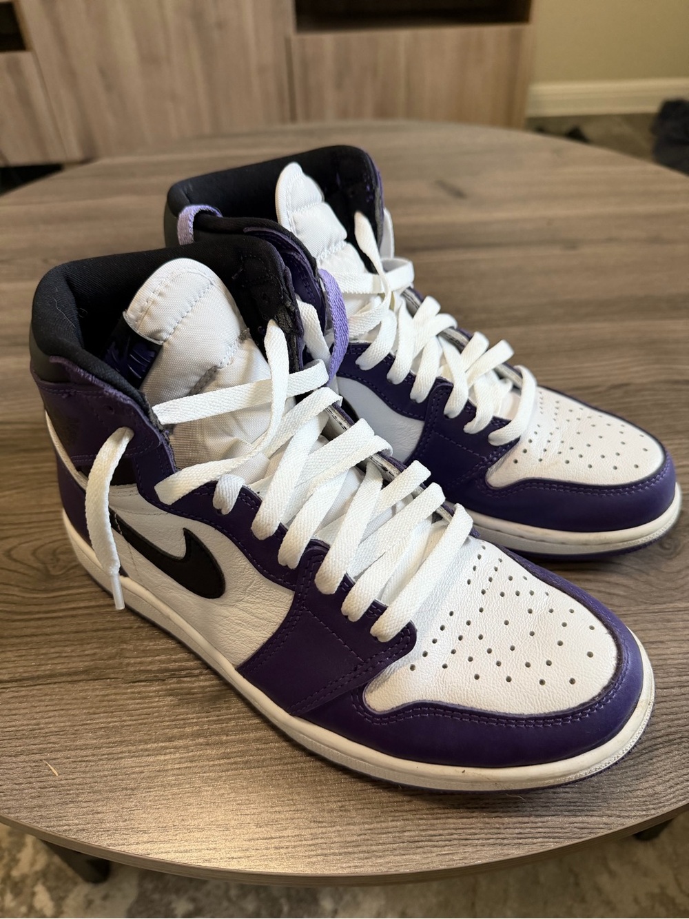 Nike Men’s White, Purple & Black High-Top Sneakers